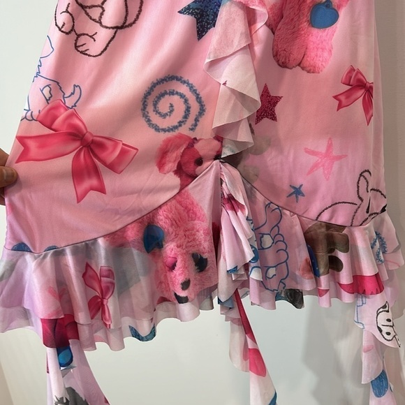 New Y2K pink puppy plushie art print mini dress new with tags size XL - Picture 5 of 8